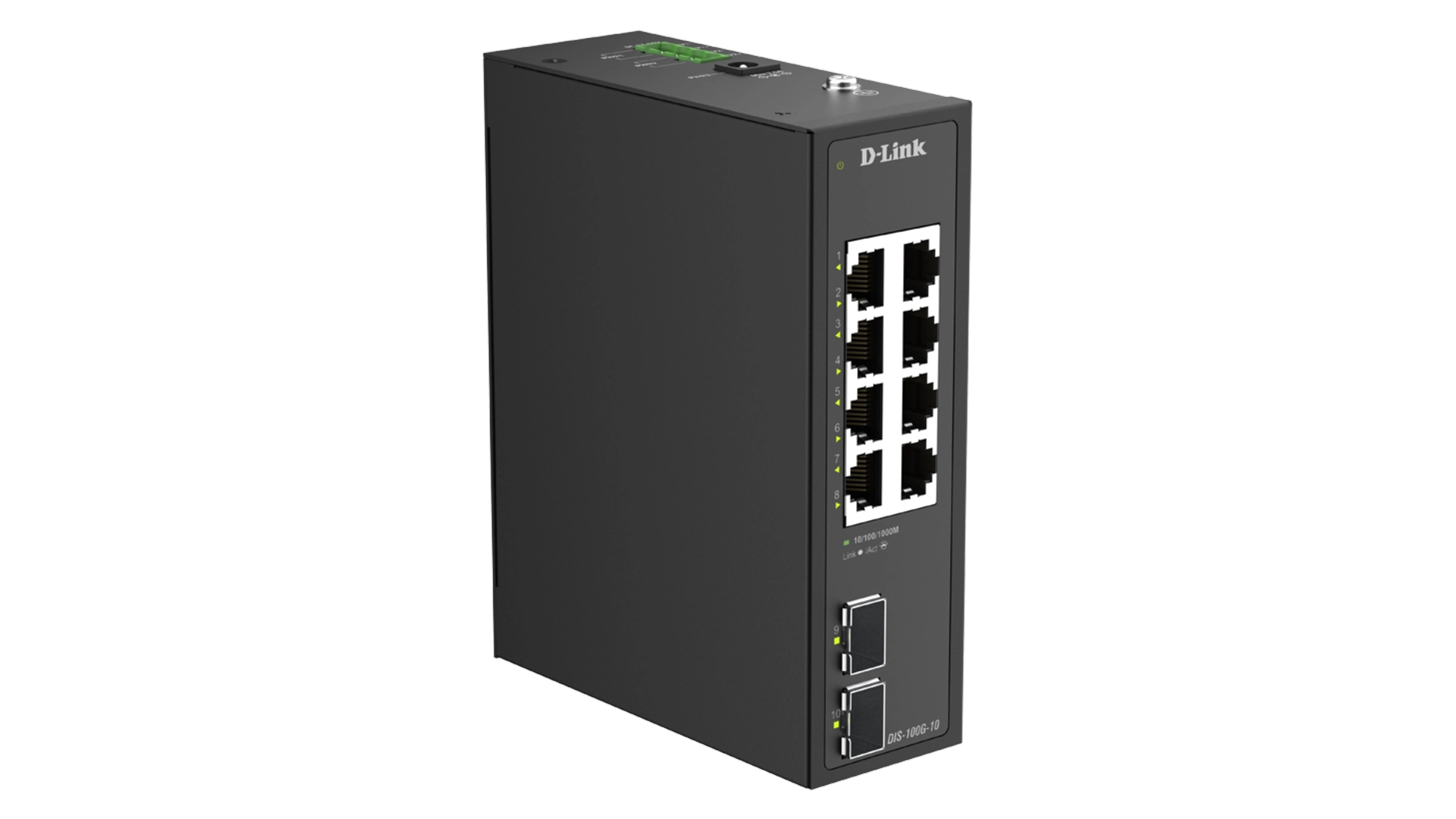 D-Link DIS-100G-10 - Switch industriel 8 ports Gigabit 2 SFP rail-DIN