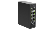 D-Link DIS-100G-10P - Switch industriel 8 ports Gigabit PoE+ 240W 2 SFP rail-DIN