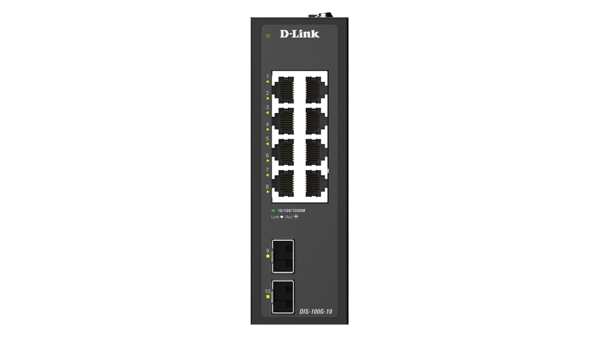D-Link DIS-100G-10 - Switch industriel 8 ports Gigabit 2 SFP rail-DIN