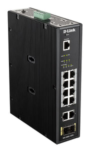 D-Link DIS-200G-12PS - Switch industriel 10 ports Gigabit + 2 SFP, 8 ports PoE 240W