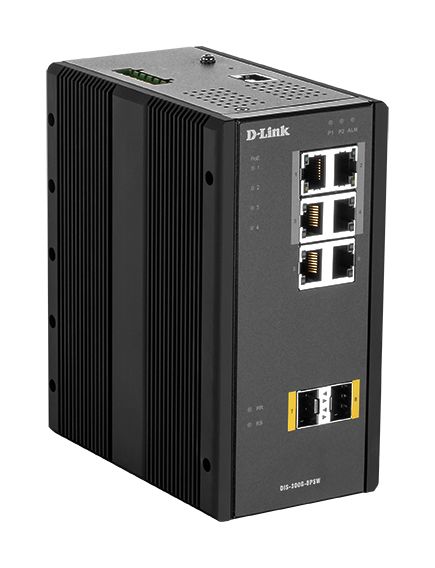 D-Link DIS-300G-8PSW - Switch PoE industriel L2 8 ports Gigabit 120W avec 4 PoE + 2 SFP