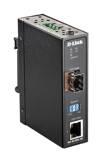 D-Link DIS-M100G-SW - Convertisseur industriel 100/1000Base-TX vers fibre optique SFP