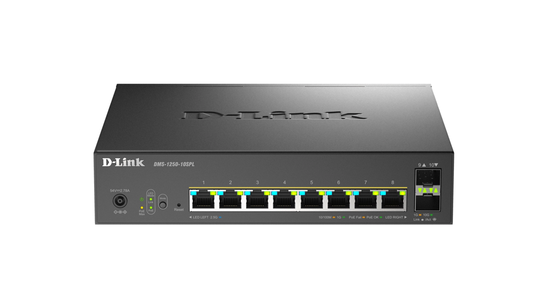 D-Link DMS-1250-10SPL/E - Switch managé 8 ports 2,5 GbE PoE+ 2 SFP+ 120W