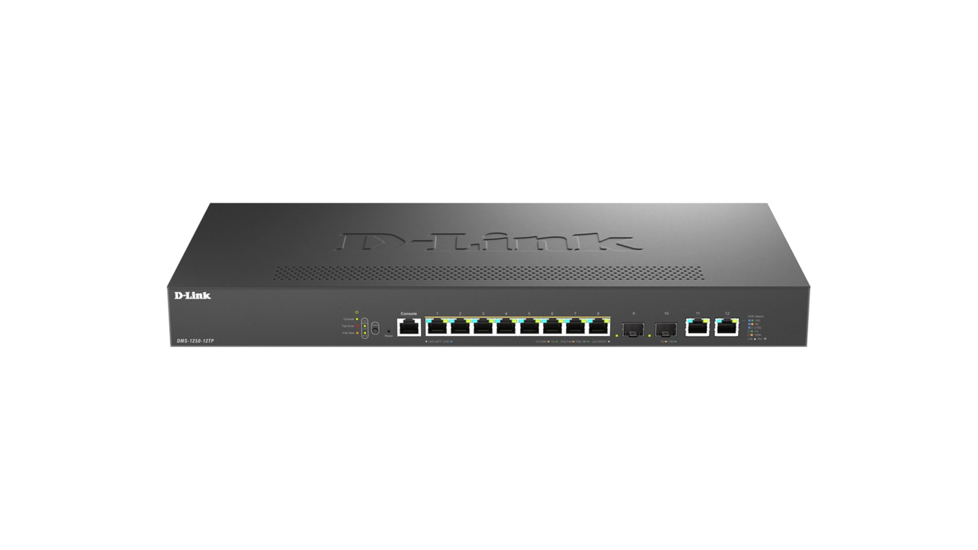 D-Link DMS-1250-12TP/E - Switch 8 ports 2,5 GbE PoE+ 240W + 2 ports 10 GbE SFP+