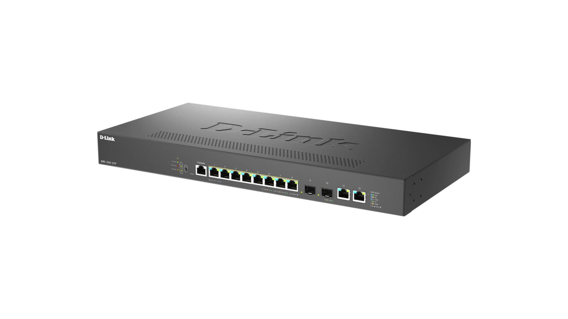 D-Link DMS-1250-12TP/E - Switch 8 ports 2,5 GbE PoE+ 240W + 2 ports 10 GbE SFP+
