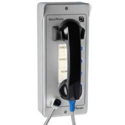 Depaepe SecurPhone - Téléphone urgence analogique 4 touches aluminium - PV004A