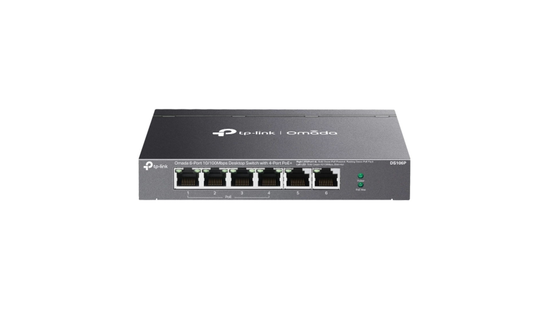 TP-Link DS106P - Switch 6 ports Megabit 4 PoE+ Omada