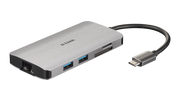 D-Link DUB-M810 - Hub USB-C 8-en-1 avec lecteur SD/Micro SD, HDMI, LAN Gigabit et Power Delivery 100W