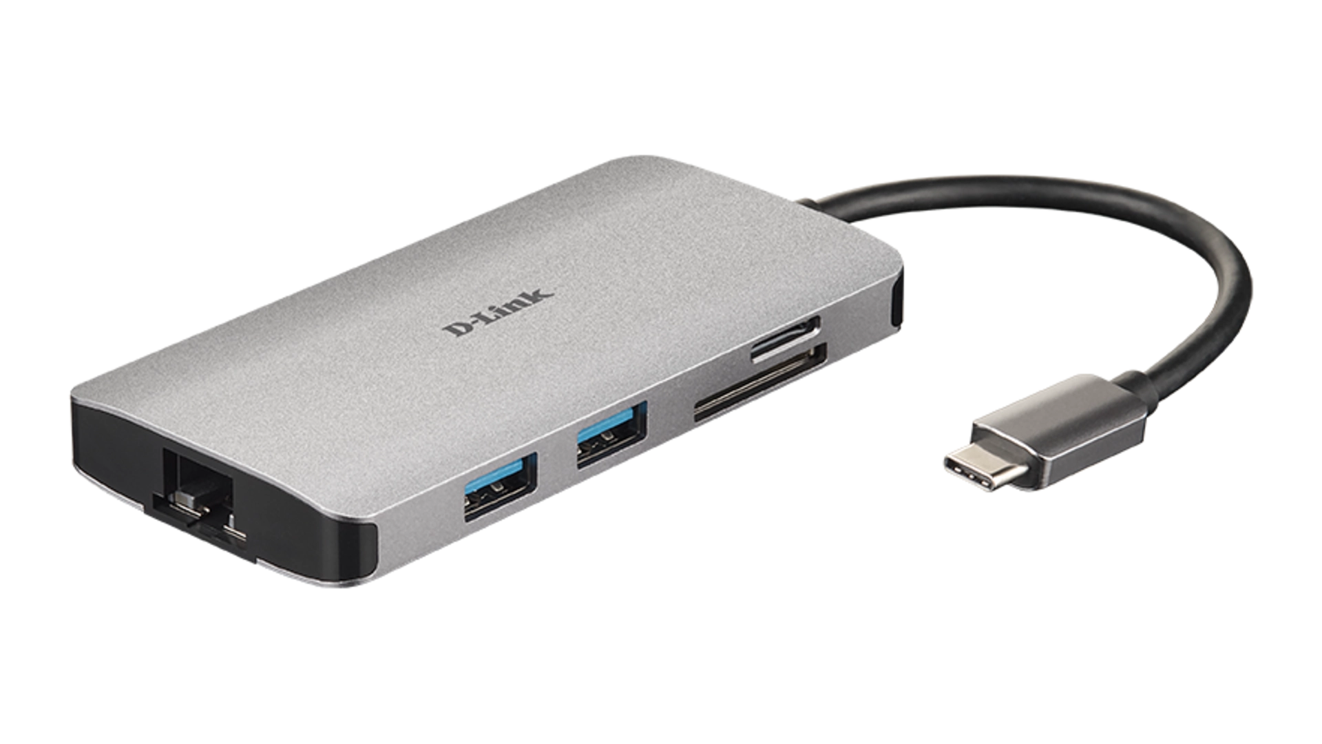 D-Link DUB-M810 - Hub USB-C 8-en-1 avec lecteur SD/Micro SD, HDMI, LAN Gigabit et Power Delivery 100W