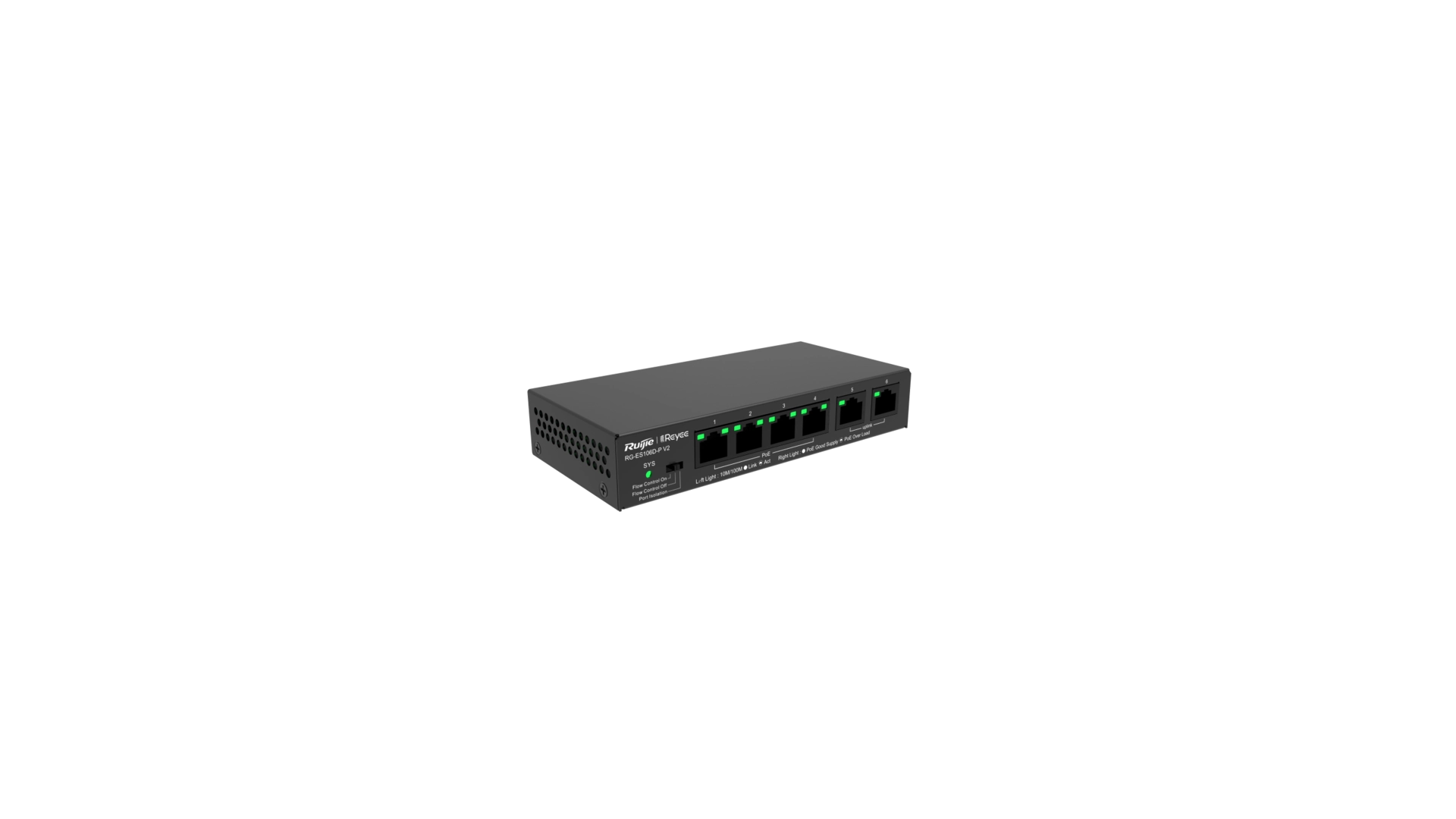 Reyee ES106D-PV2 - Switch 6 ports PoE 10/100 Mbps compact