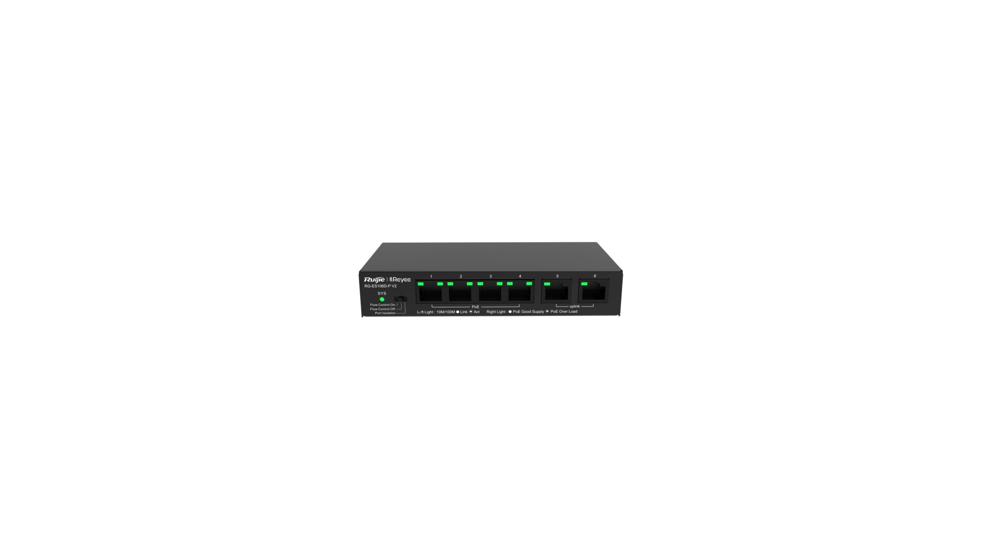 Reyee ES106D-PV2 - Switch 6 ports PoE 10/100 Mbps compact