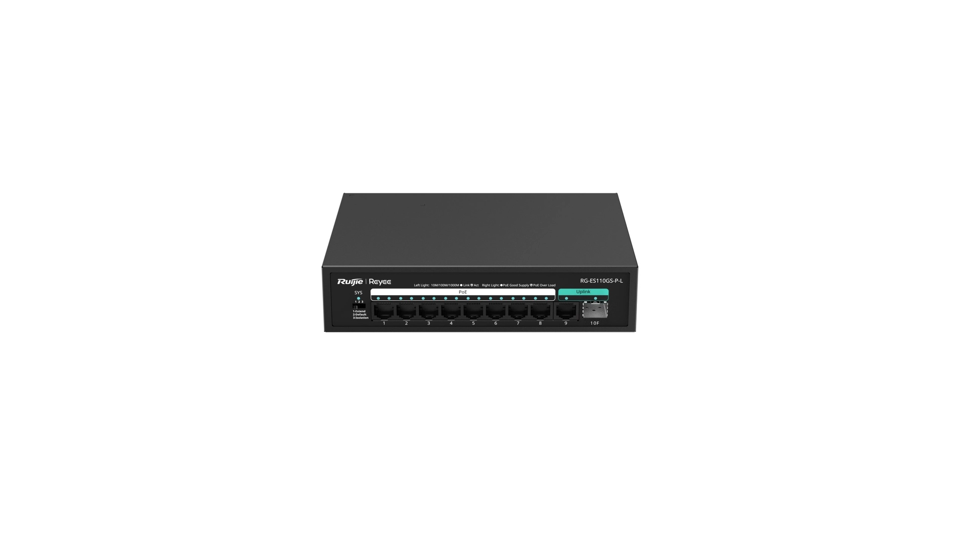 Reyee ES110GS-P-L - Switch 8 ports PoE 100 Mbps + 1 uplink SFP Gigabit