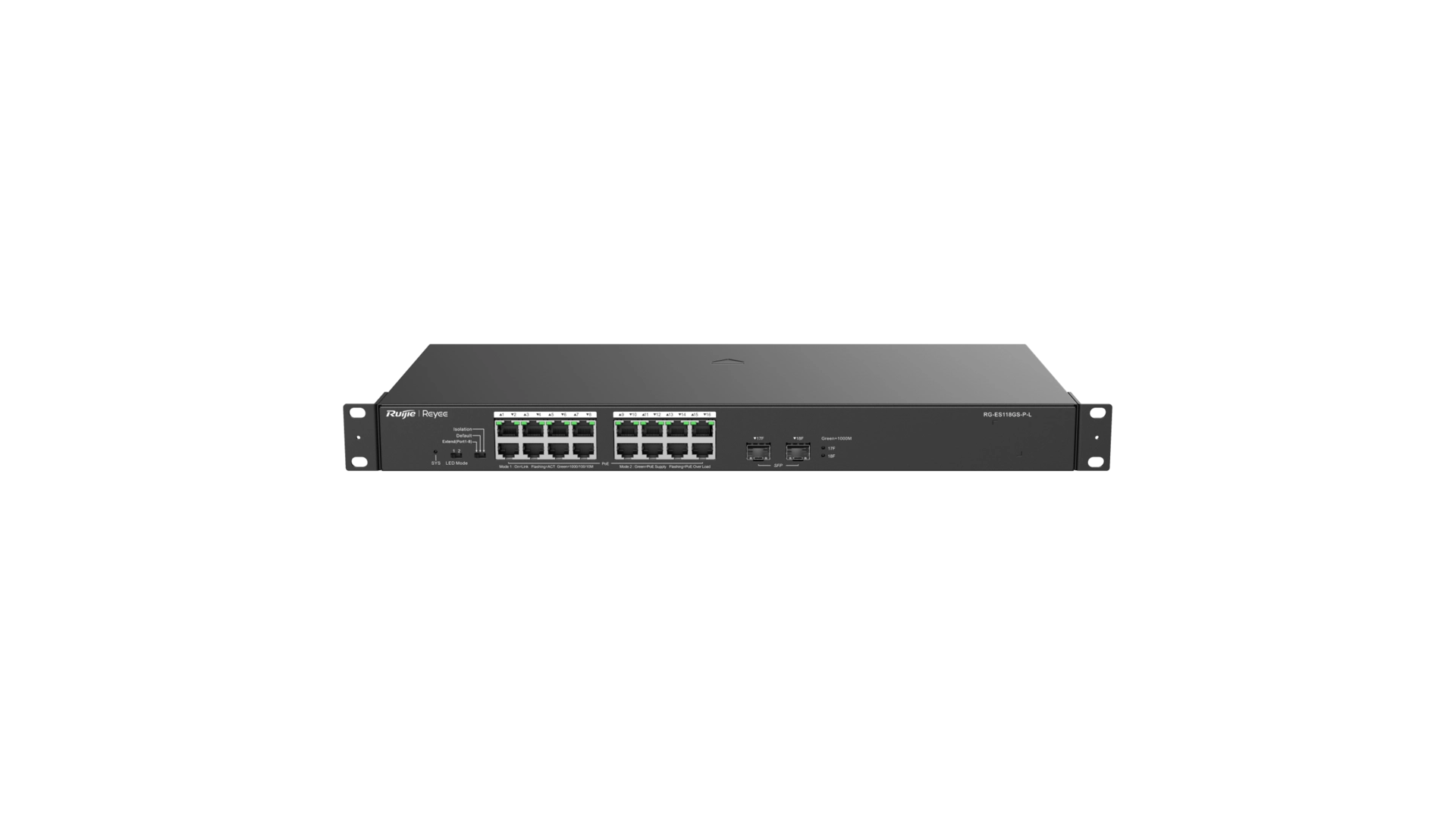 Reyee ES118GS-P-L - Switch 16 ports PoE 100 Mbps + 2 SFP Gigabit