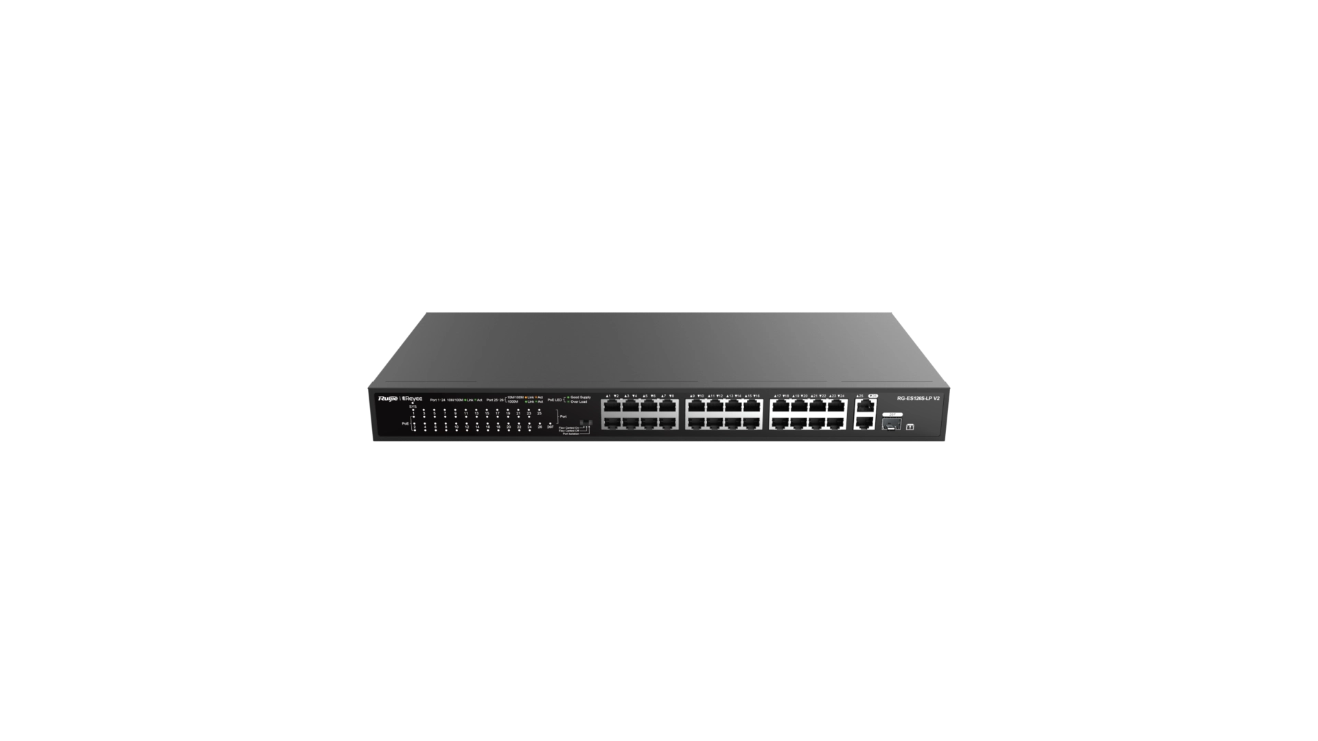 Reyee ES126S-LPV2 - Switch 24 ports PoE 10/100 Mbps avec 2 uplink Gigabit