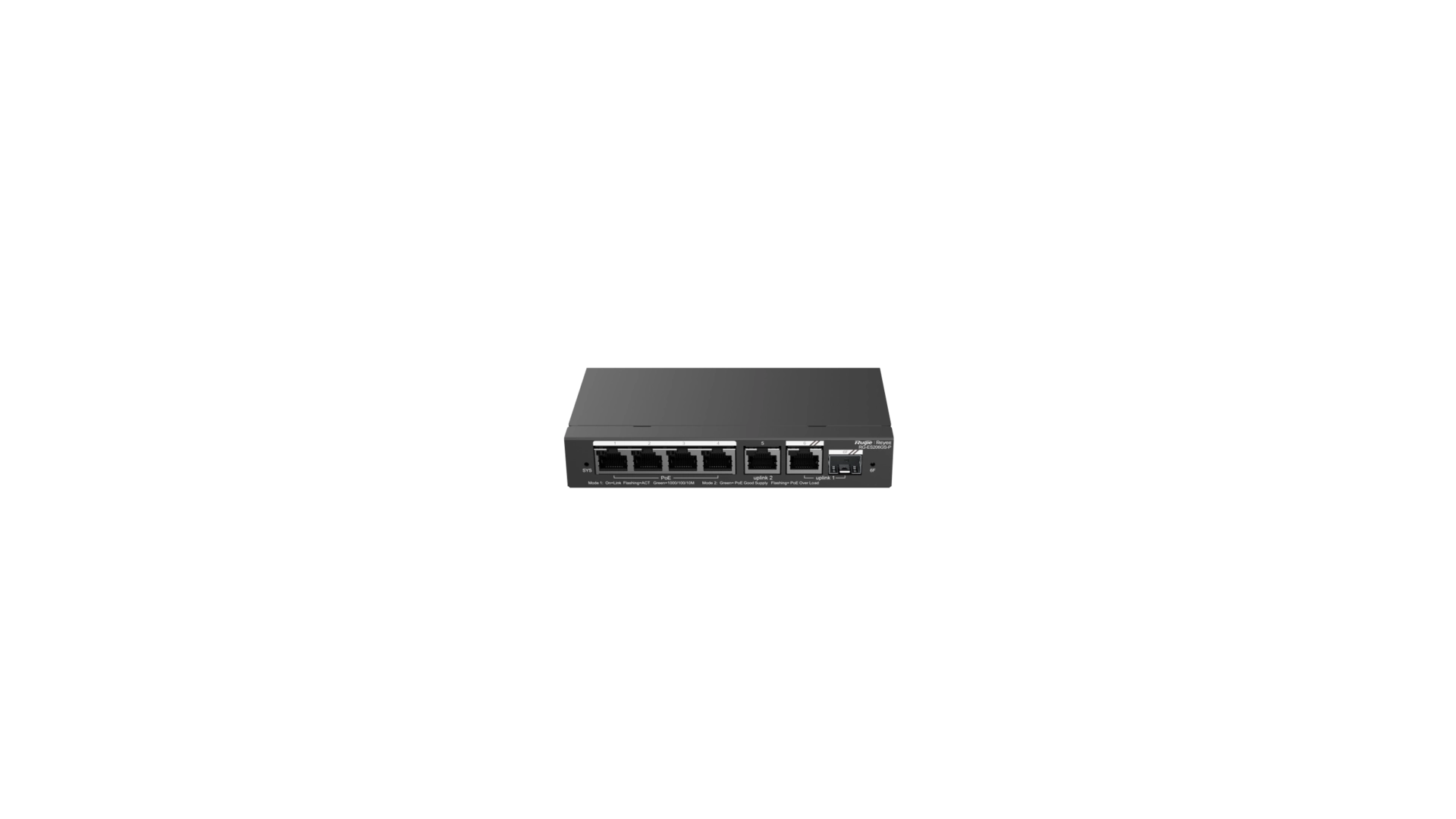 Reyee ES206GS-P - Switch 6 ports Gigabit 4 PoE+ SFP manageable L2