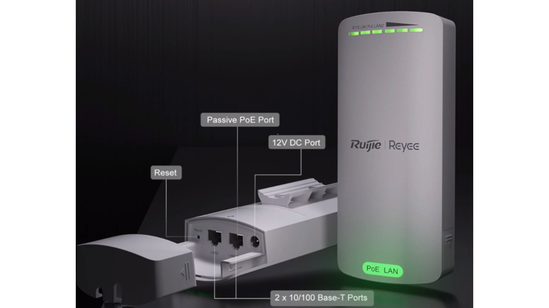 Reyee EST100-E - Point d'accès WiFi 5 2.4GHz 300Mbps extérieur pack 2 unités Reyee Cloud