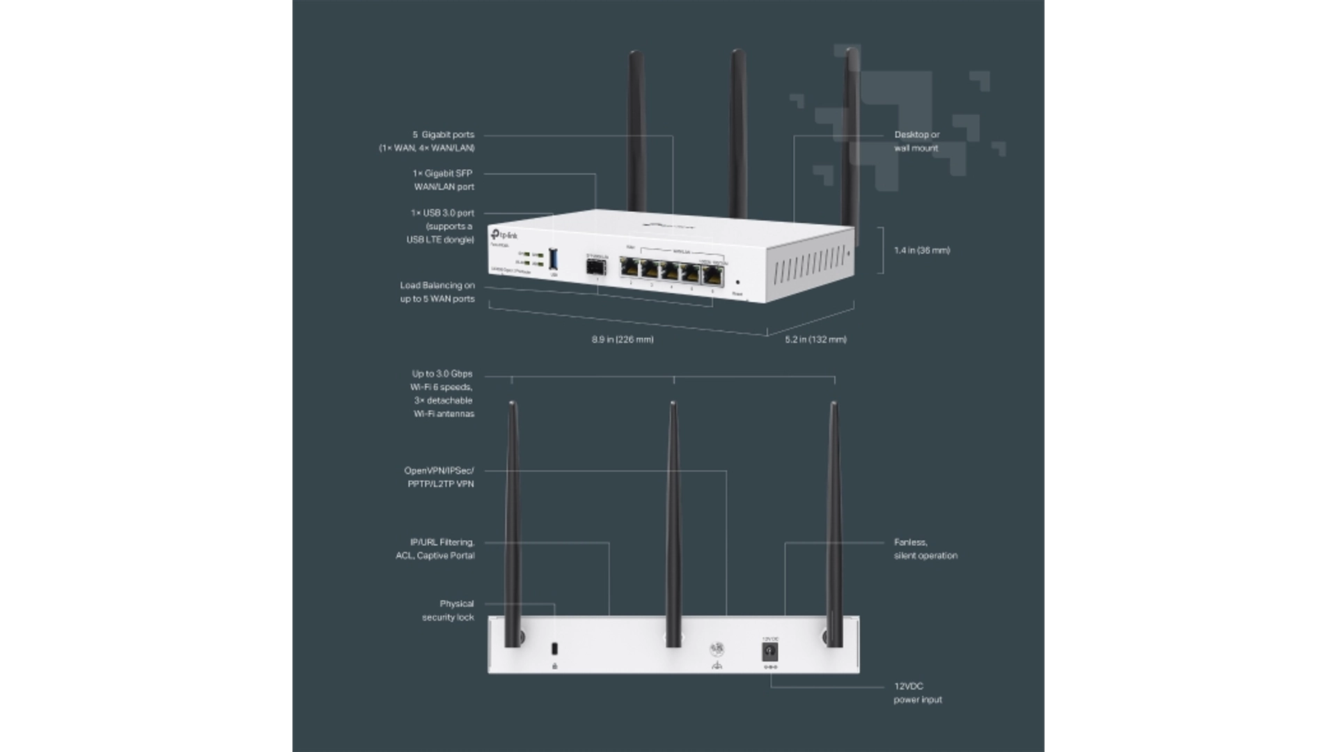 TP-Link FR365 - Routeur WiFi AX3000 VPN 4 ports LAN