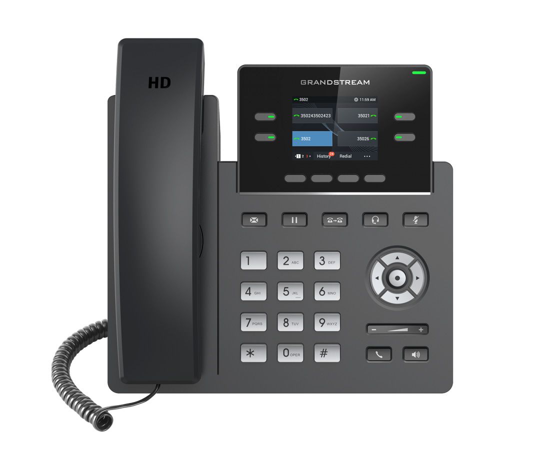 Grandstream GRP2612P Téléphone IP 2 Comptes SIP POE PoE, Écran Couleur