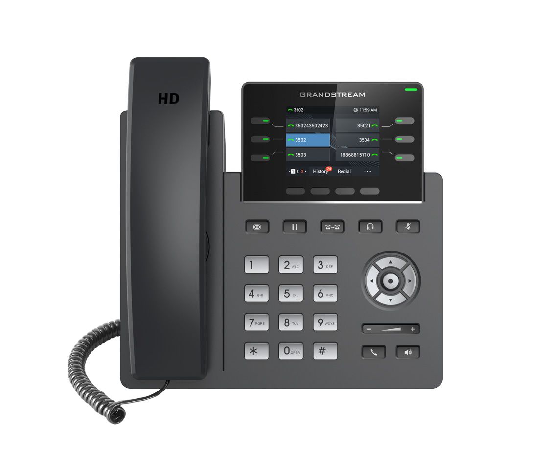 Grandstream GRP2613 Téléphone IP 3 Comptes SIP POE Avec PoE, Écran Couleur