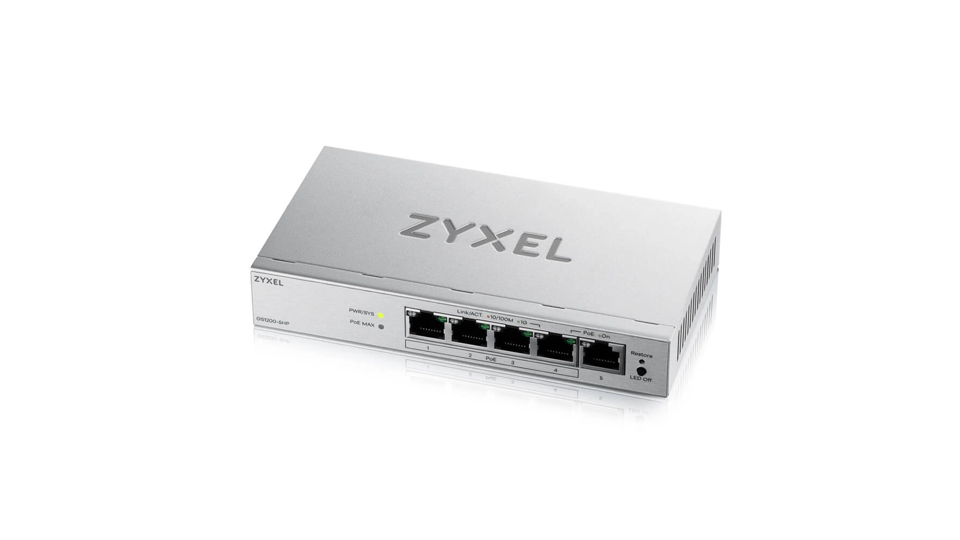 Zyxel Switch 5 ports giabit 4 ports POE 68 watt