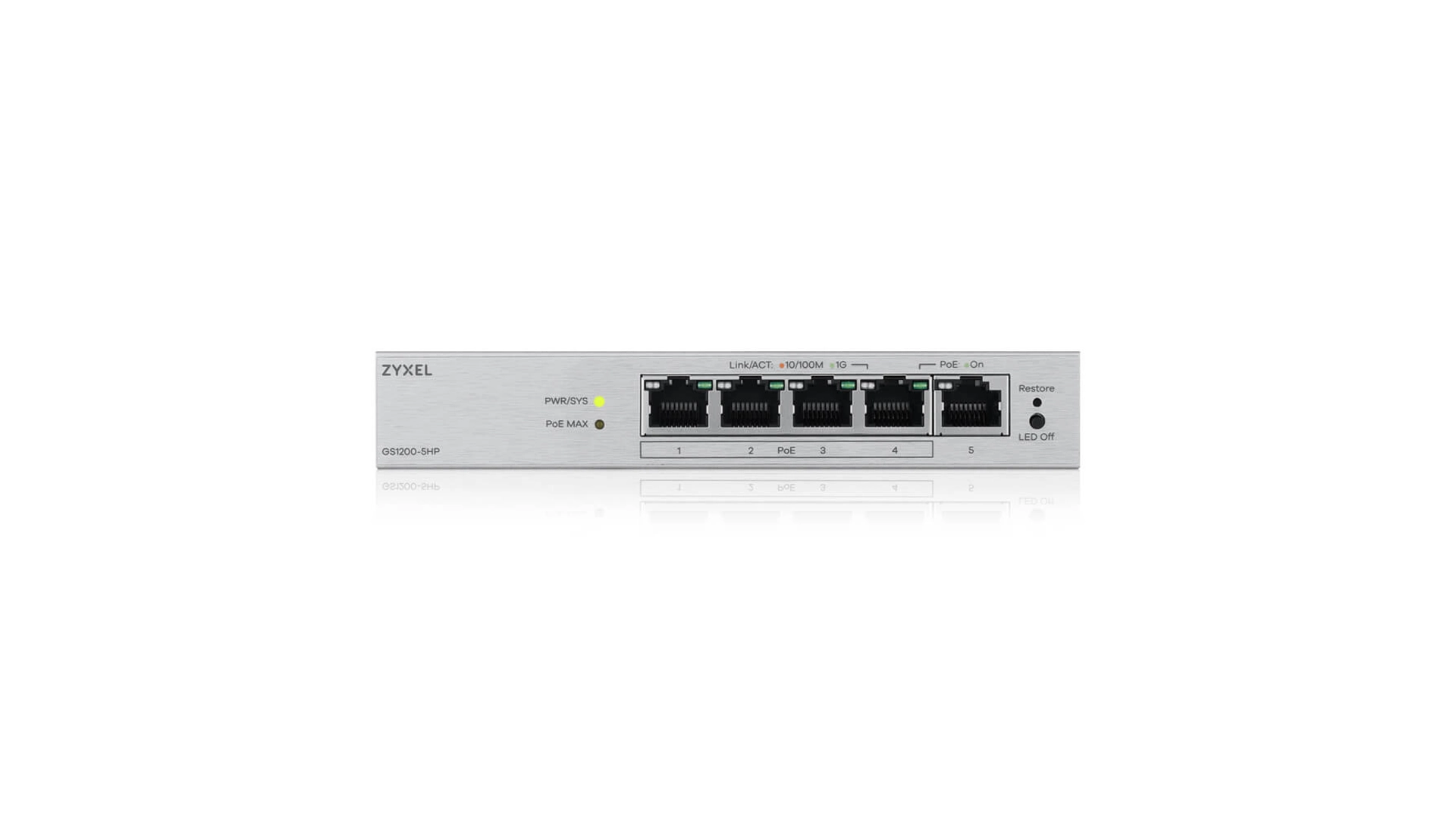 Zyxel Switch 5 ports giabit 4 ports POE 68 watt