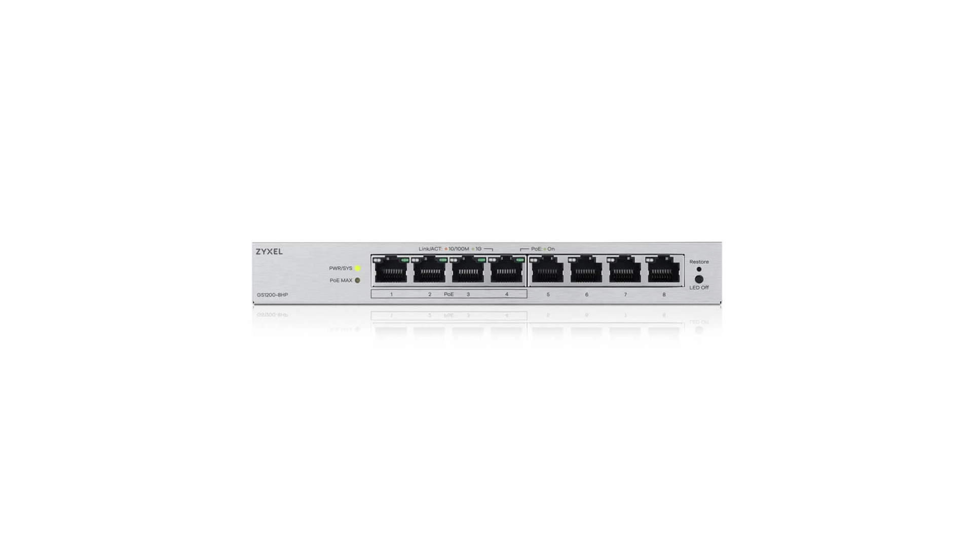 Zyxel Switch 8 ports giabit 4 ports POE 68 watt