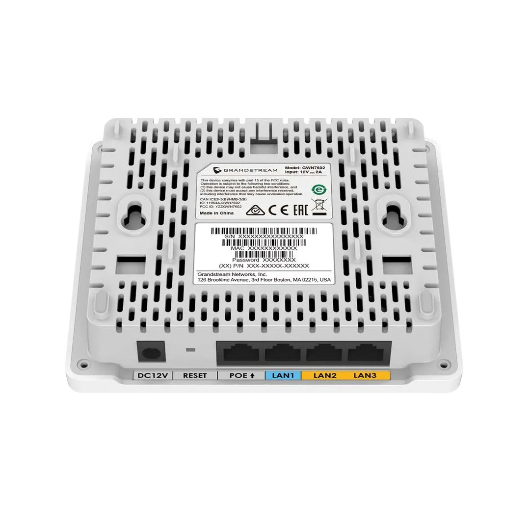 Grandstream GWN7602 Point d acces WiFi 802.11AC PoE WiFi 5, 2,4 & 5 Ghz, Interieur, Mural & Poteau