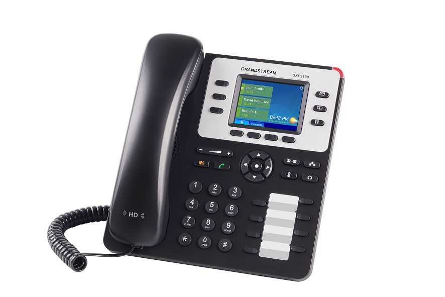 Grandstream GXP2130 Téléphone IP 3 comptes SIP 8 extens PoE, Écran Couleur