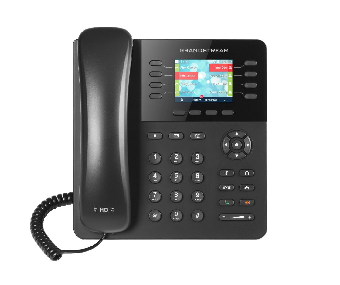 Grandstream GXP2135 Téléphone IP 4 comptes SIP 8 extens PoE, Écran Couleur, Bluetooth