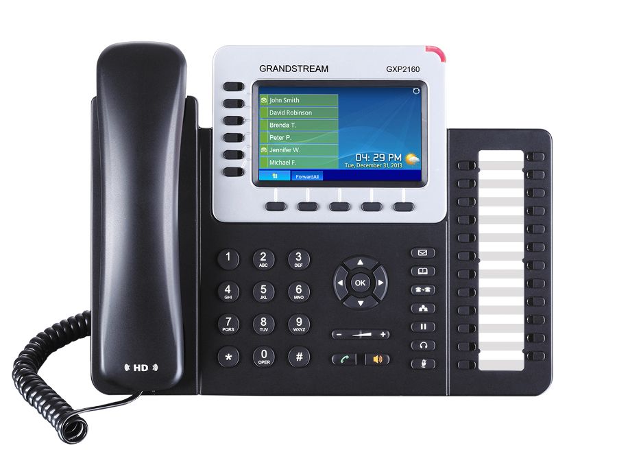 Grandstream GXP2160 Téléphone IP 6 comptes SIP 24 exten PoE, Écran Couleur, Bluetooth