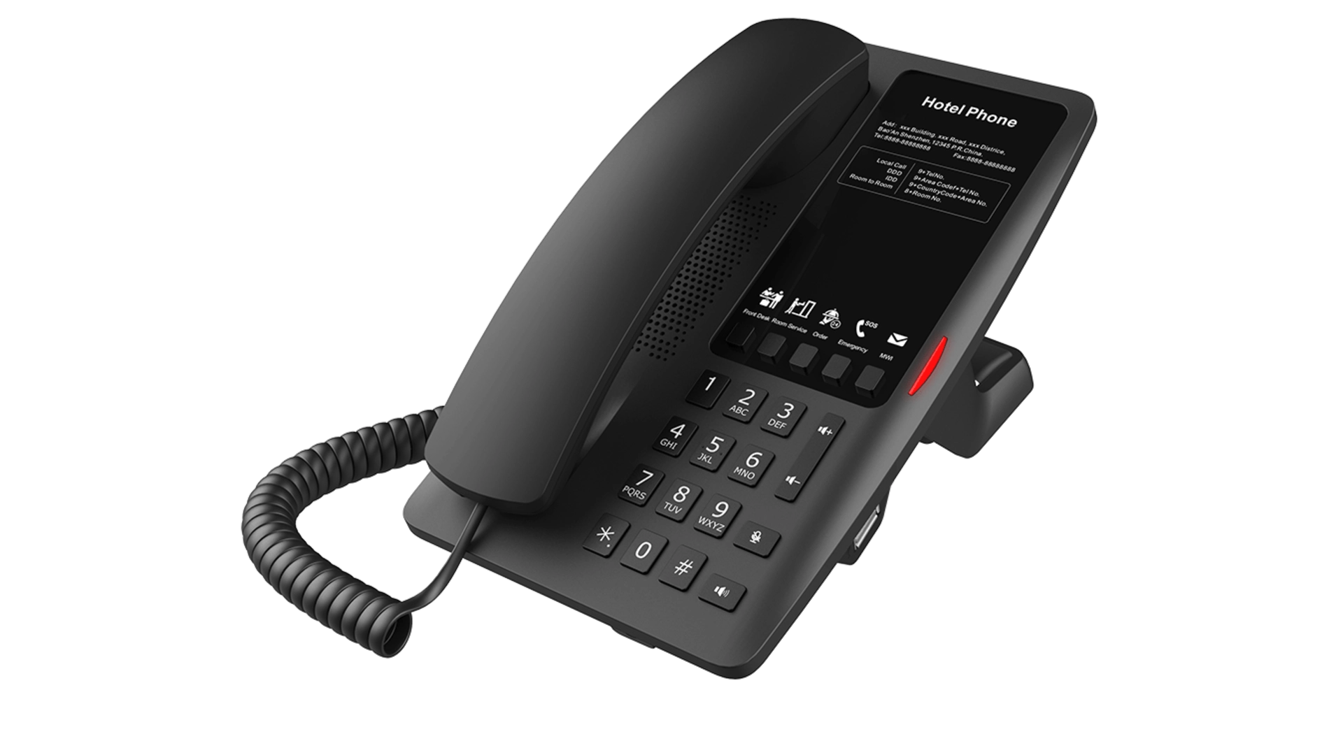 Fanvil H4-B — Téléphone IP Noir Hotel 2 Comptes SIP