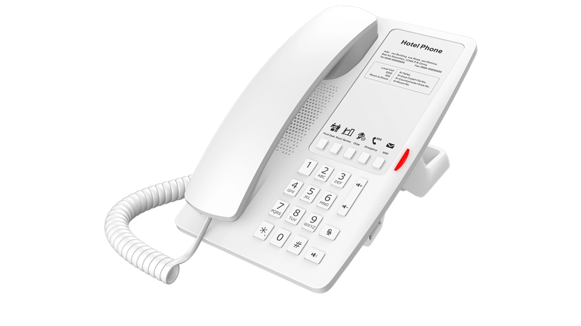 Fanvil H4-W — Téléphone IP Blanc Hotel 2 Comptes SIP