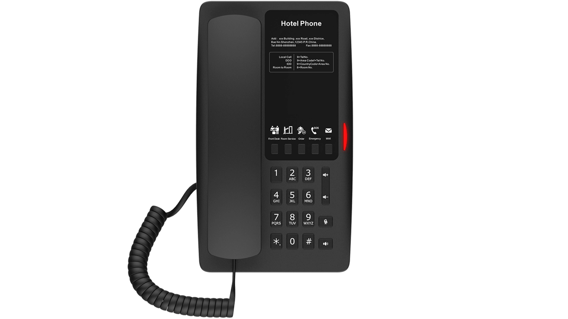 Fanvil H4W-B — Téléphone IP Noir Hotel 2 Comptes SIP WIFI