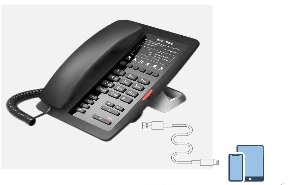 Fanvil H5W-B — Téléphone WiFi Hôtel Noir 1 Compte SIP