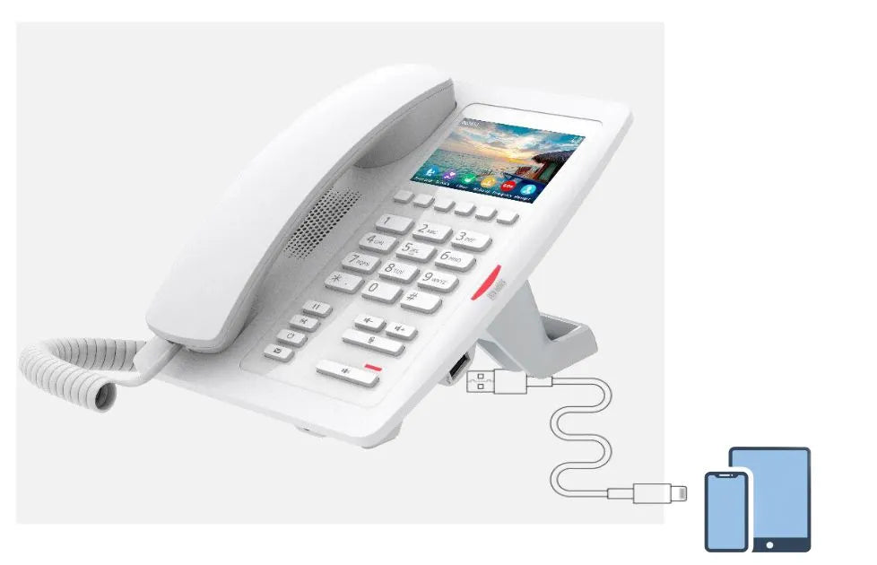 Fanvil H5W-W — Téléphone WiFi Blanc Hôtel 1 Compte SIP