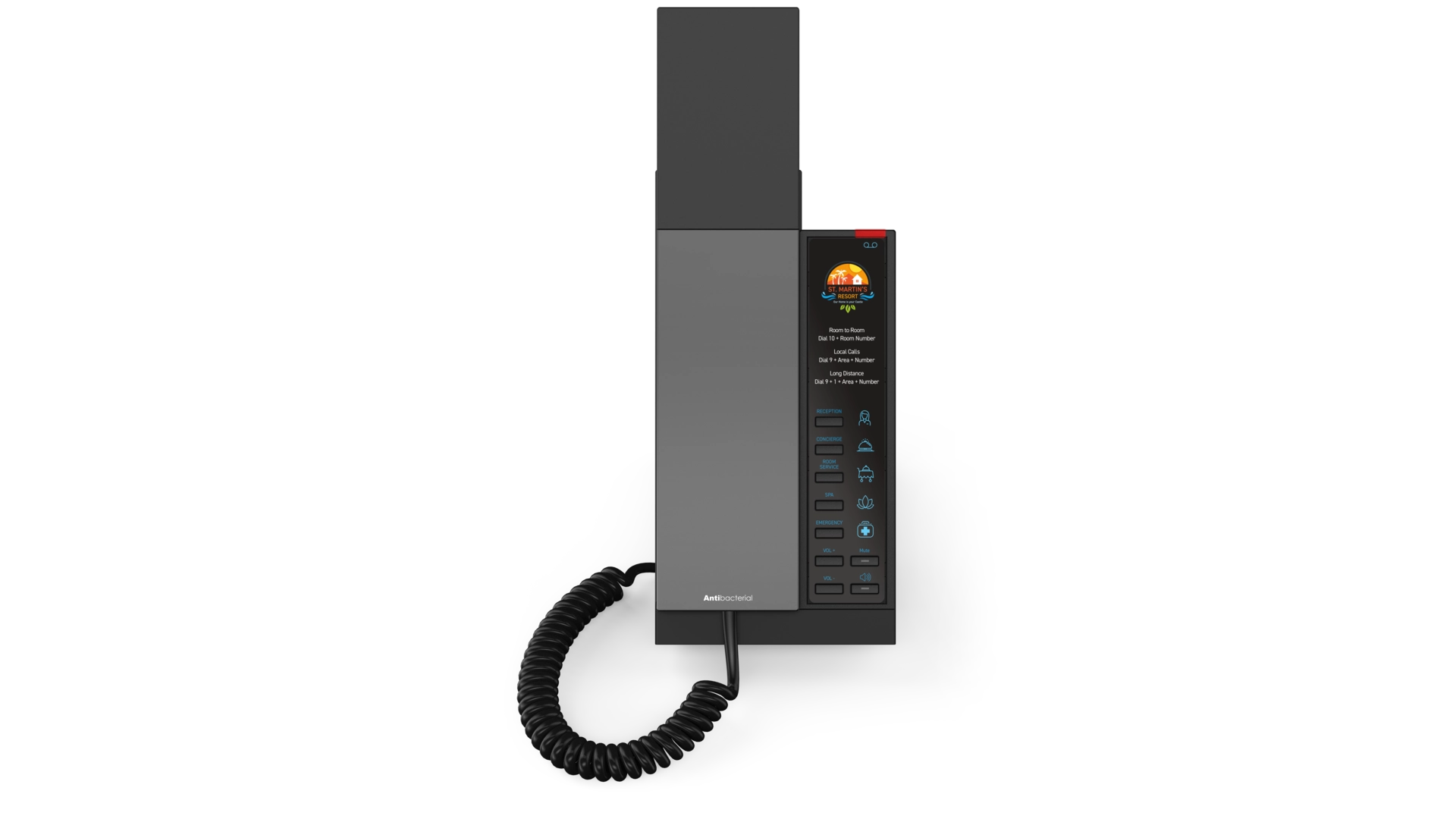 Snom HD340 - Téléphone IP PoE 12 touches antibactérien pour hôtels et secteur santé