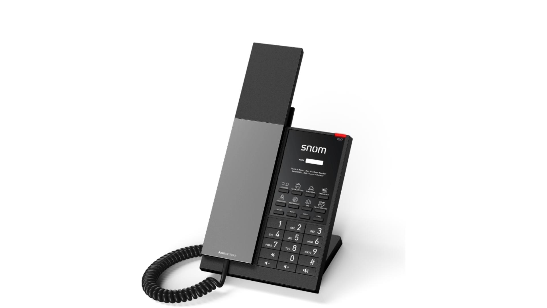 Snom HD350W - Téléphone SIP 1 compte PoE WiFi 8 touches antibactérien hôtel