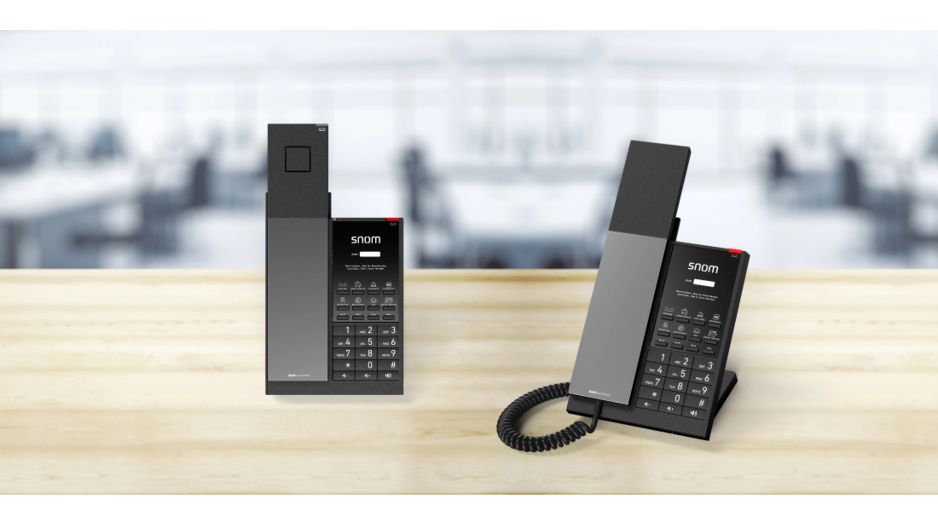 Snom HD350W - Téléphone SIP 1 compte PoE WiFi 8 touches antibactérien hôtel