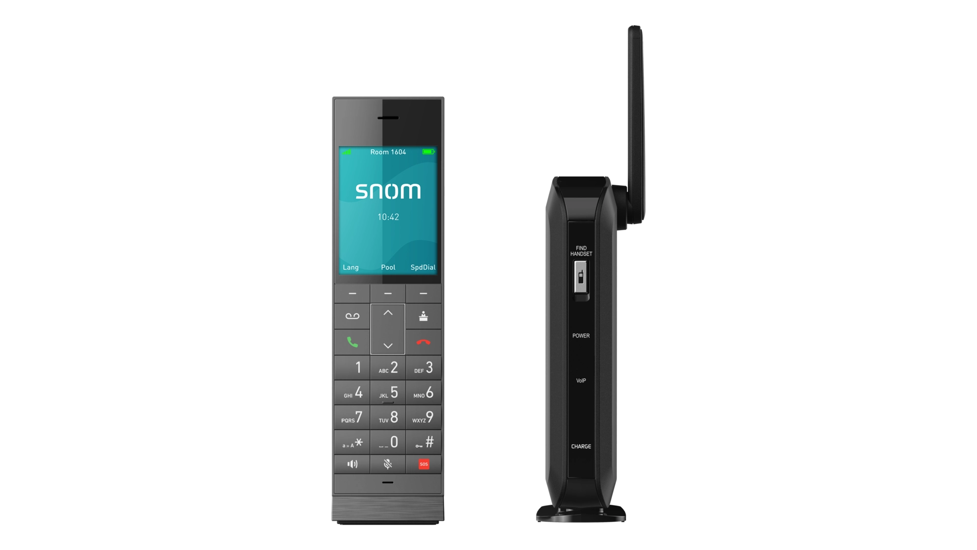 Snom HM201 - Téléphone DECT sans fil avec base IP PoE, écran couleur et mains-libre