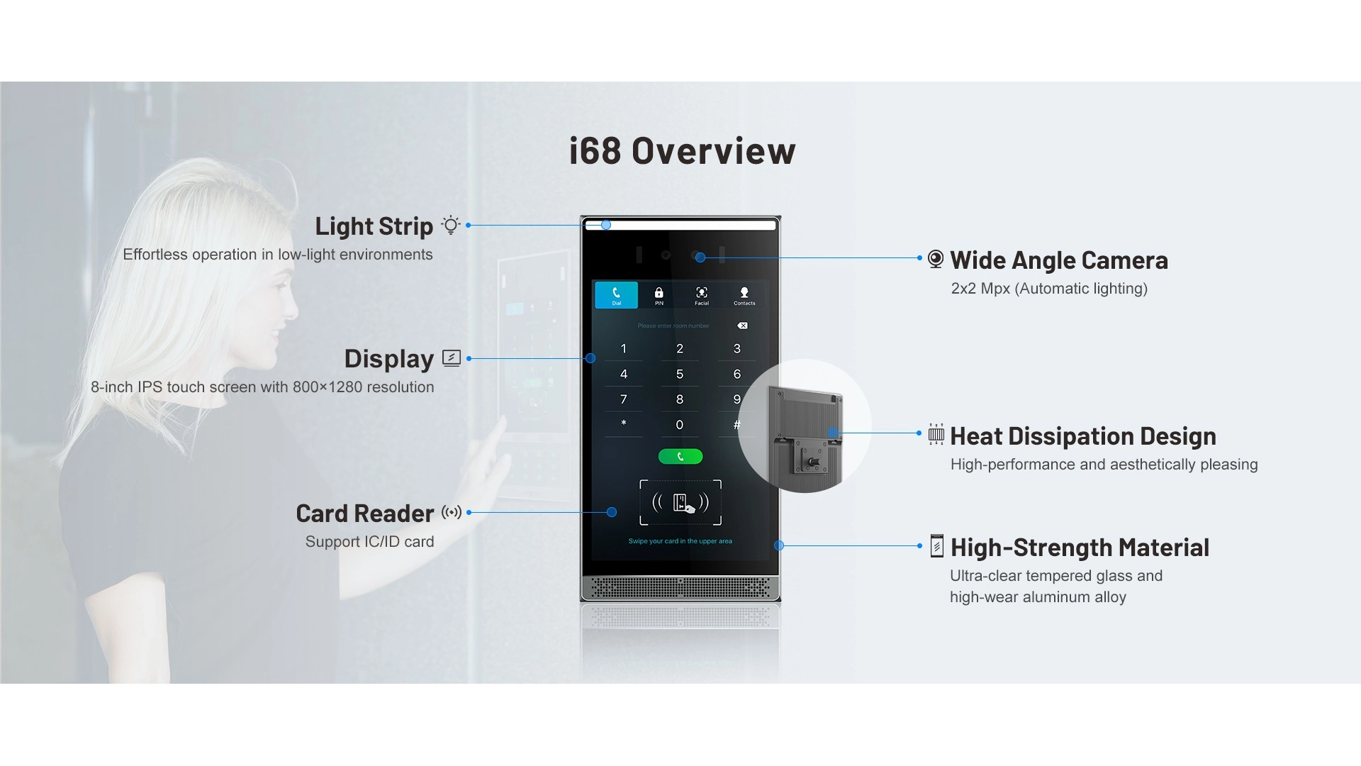 Fanvil I68 - Intercom SIP POE Écran Couleur 8" IP66/IK07 ONVIF