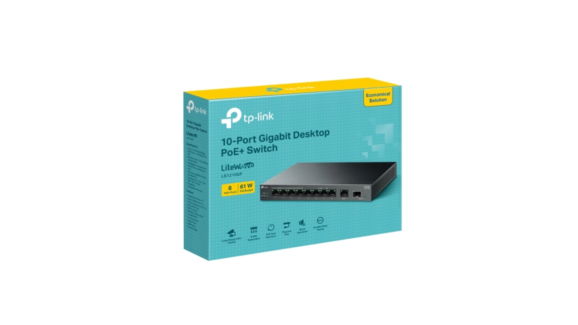 TP-Link LS1210GP - Switch 10 ports Gigabit 8 PoE+ 64W