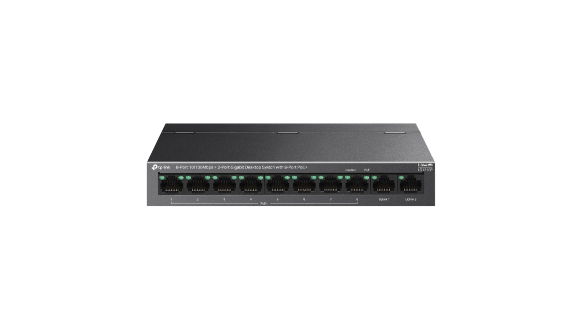 TP-Link LS1210P - Switch de bureau 8 ports PoE+ 10/100 + 2 Gigabit 96W