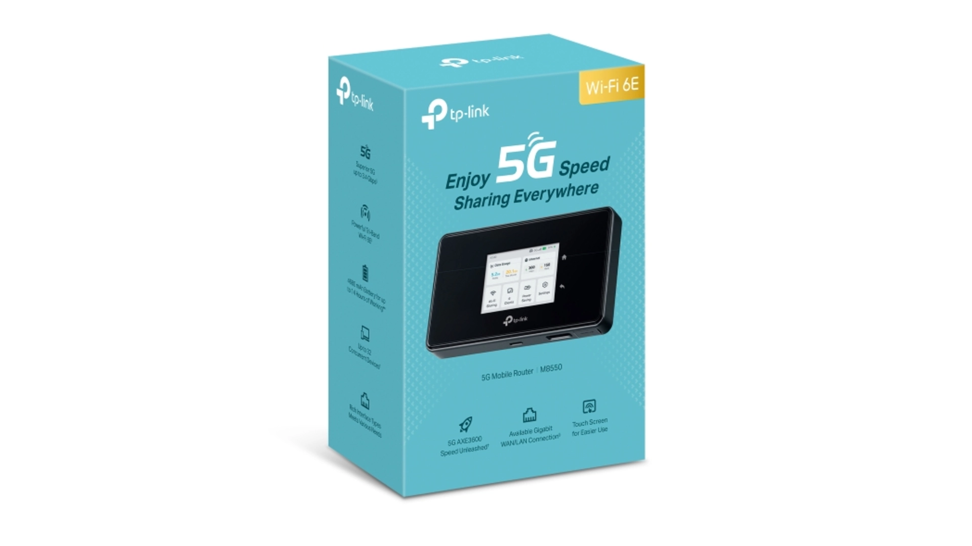 TP-Link M8550 - Routeur portable 5G WiFi 6E 3600Mbps écran tactile