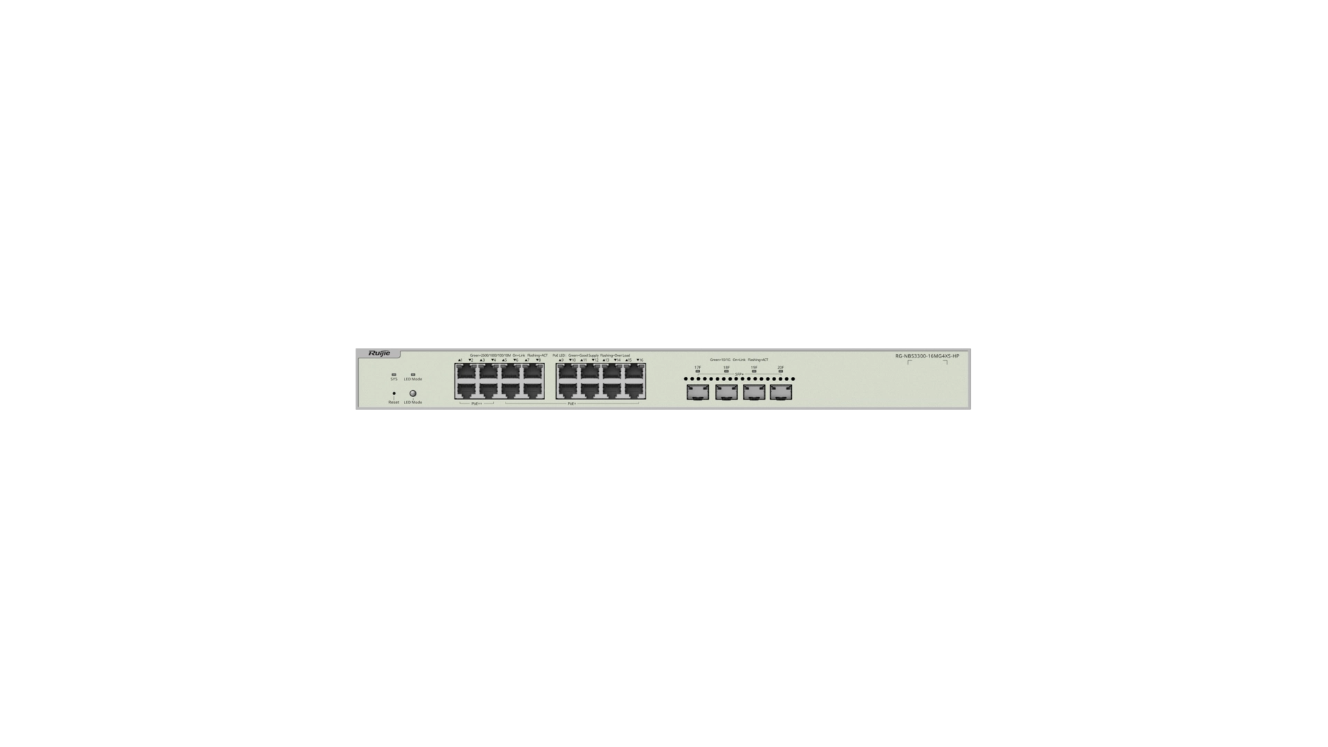 Reyee NBS3300-16MG4XS-HP - Switch 16 ports Multi-Giga PoE L2+ 4 SFP+