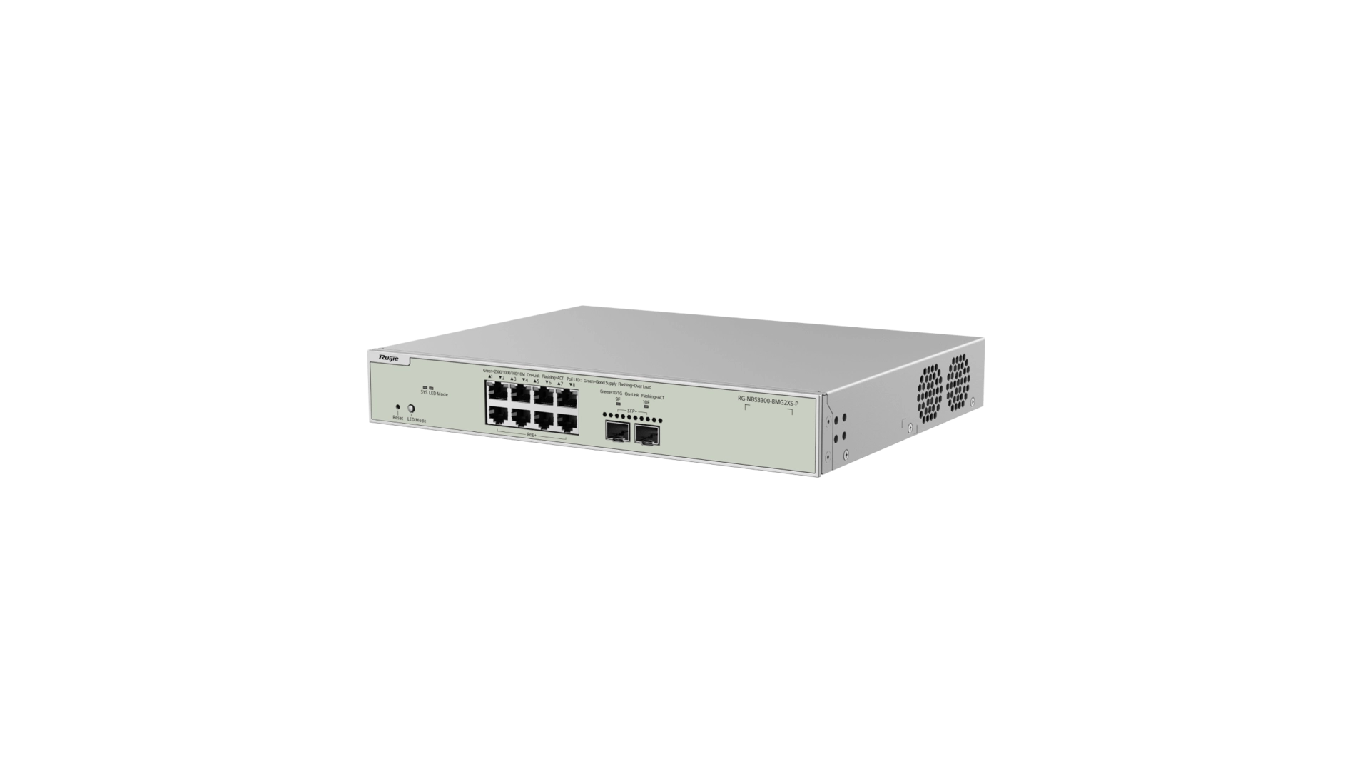 Reyee NBS3300-8MG2XS-P - Switch 8 ports Multi Giga PoE L2+ 2x SFP+
