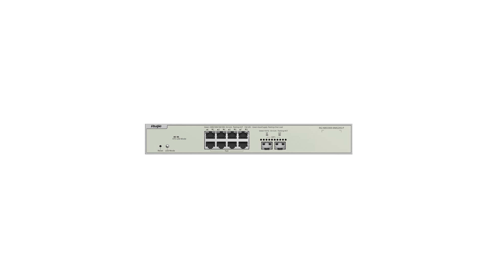 Reyee NBS3300-8MG2XS-P - Switch 8 ports Multi Giga PoE L2+ 2x SFP+