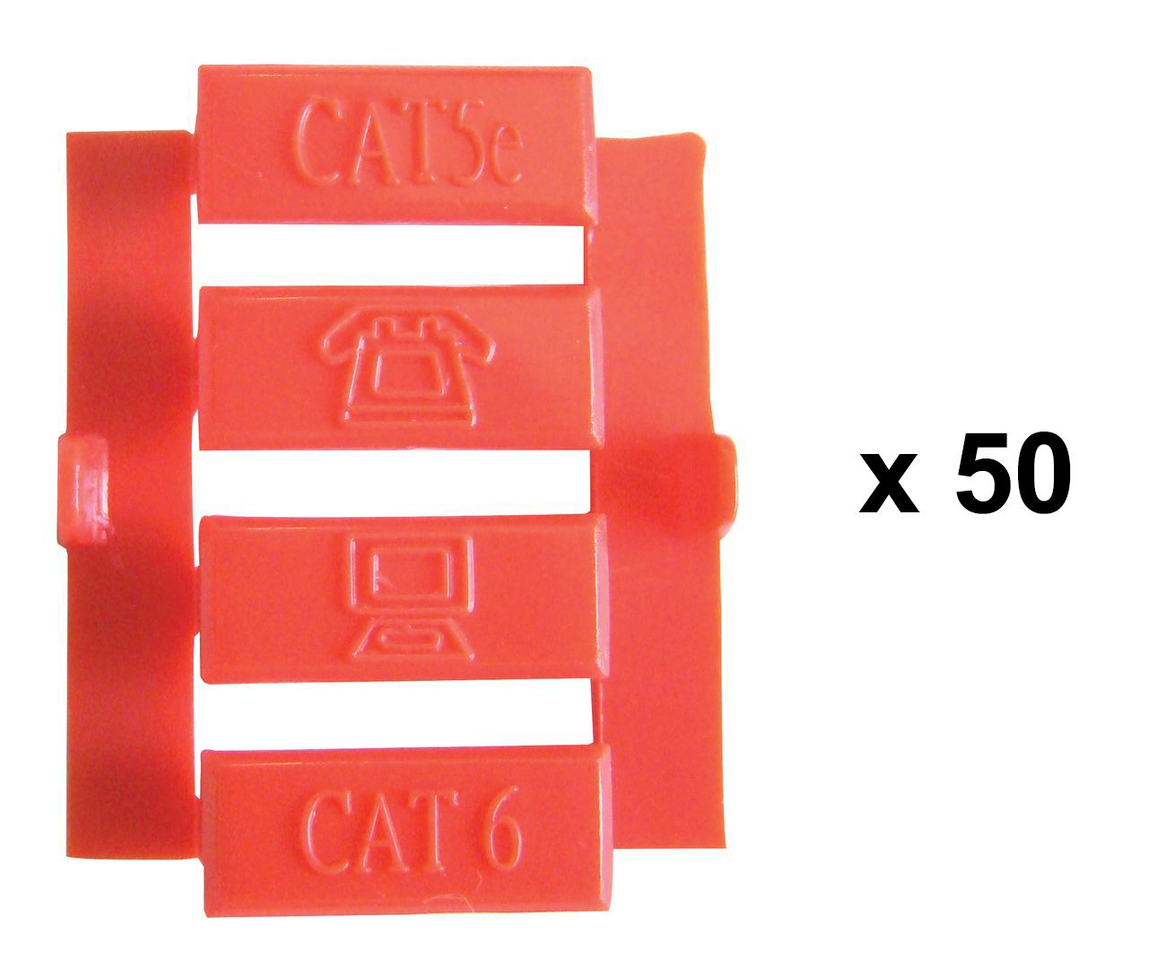 Lot de 50 Inserts Rouges NGC155x - Connectique Réseau Professionnelle