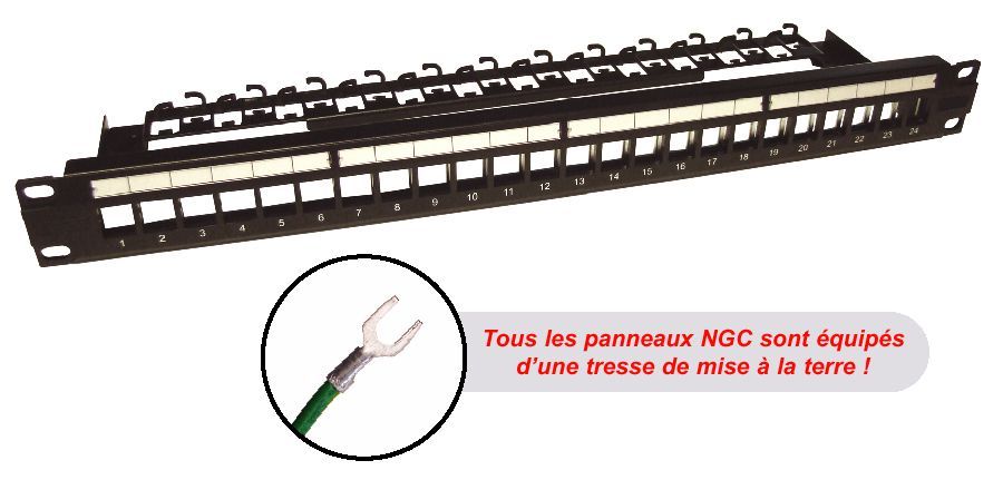 Panneau 1U 19' Cat8 Équipé 24 RJ45 NGC2503 | NGC Networks