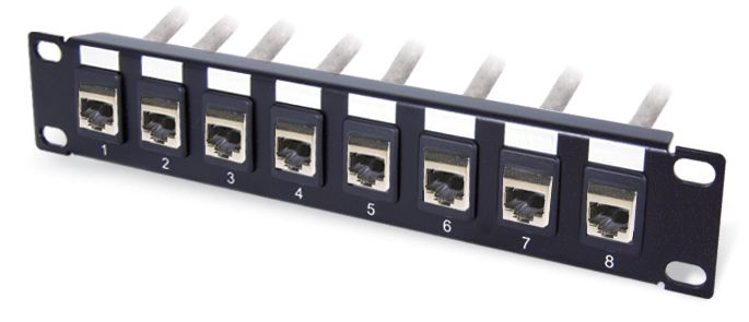Panneau de brassage 1U 10" NGC 2751 - 8 connecteurs RJ45 Cat.5e