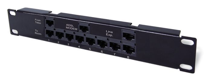 Panneau de brassage télécom Cat.3 NGC 2811 - 8 ports RJ45 ISDN 1U